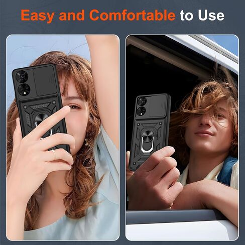 ATUMP for TCL 50 XE 5G/ TCL 50 XE Nxtpaper 5G Case with [2 Pcs] HD Screen Protector, Heavy Duty Shockproof with 360° Rotation Kickstand [Military Grade] Protective Case for TCL 50 XE 5G, Black in Saudi Arabia