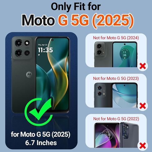 حافظة لهاتف Motorola Moto G 5G 2025 مع عبوتين من واقي الشاشة الزجاجي المقوى، [سلسلة الحافظة] حافظة هاتف واقية مقاومة للصدمات بدرجة عسكرية (أسود/برتقالي) in Kuwait