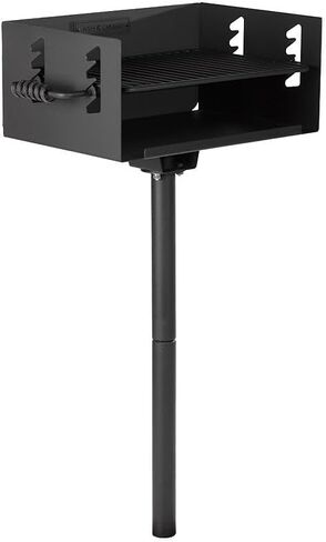 Ash & Ember 384 Sq. In Park-Style Charcoal Grill, Single Post Barbeque Grill, Adjustable Grate Height with Spring Handles, Outdoor Camping & Backyard BBQ Cookout in Saudi Arabia