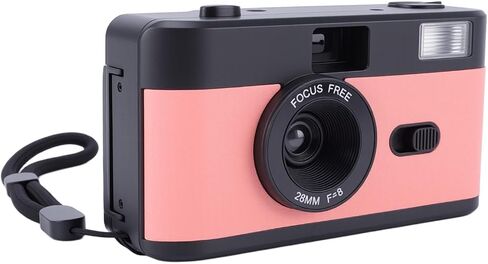 PUSOKEI 35mm Film Camera, Retro Vintage Camera with 28mm F8 Lens 1 120s Shutter Speed, Built in Flash and 27 Color Films, for Photography Enthusiasts (Black Roseate) in Kuwait