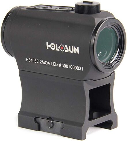 HOLOSUN HE403B-GR / HS403B 2 MOA Dot Micro Sight للبنادق - Shake-Awake Super LED متين من الألومنيوم المقاوم للماء مع زجاج عاكس متعدد الطبقات و12 إعداد سطوع - خيارات النقطة الحمراء/الخضراء in Kuwait
