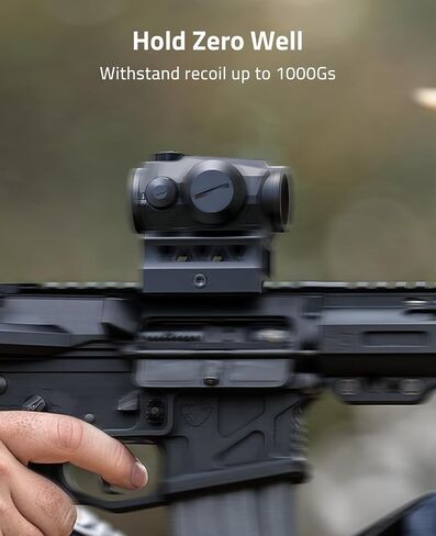 CVLIFE JackalHowl Red Dot Sight، 1x20mm 2MOA Red dot Motion Awake Red Dot Scope، بصريات النقطة الحمراء المدمجة مع جهاز رفع الشاهد المشارك وحامل منخفض المستوى، 10 إعدادات لأزرار السطوع in Saudi Arabia