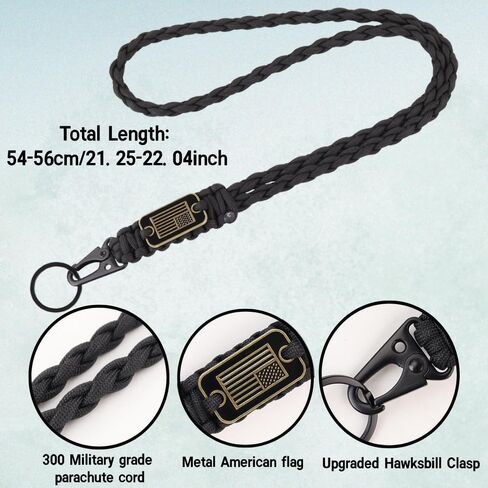 قطعتان من سلاسل المفاتيح المظلة شديدة التحمل مع علم الولايات المتحدة الأمريكية، قلادة حبل المظلة للأنشطة الخارجية in Kuwait