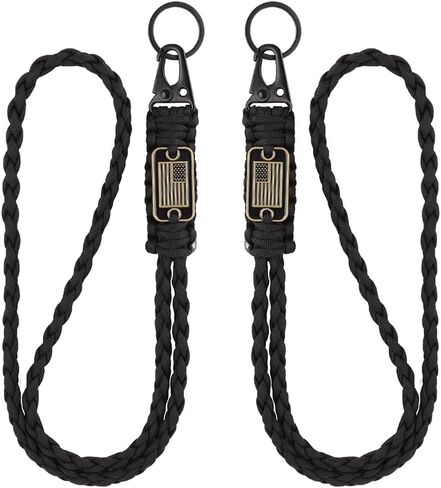 قطعتان من سلاسل المفاتيح المظلة شديدة التحمل مع علم الولايات المتحدة الأمريكية، قلادة حبل المظلة للأنشطة الخارجية in Kuwait