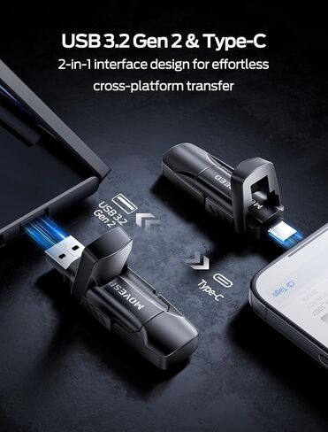 MOVE SPEED 1TB Solid State Drives, 570MB/S Read Speed External SSD with Dual Port Type C + USB 3.2 Portable SSD for iPhone 17/16/15 Series, Android, Mac, Windows in Saudi Arabia