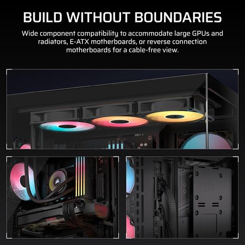 CORSAIR 3500X RS-R ARGB Mid-Tower PC Case – 3X Pre-Installed RS120-R ARGB Fans, GPU Anti-Sag Arm, Fits up to 10x 120mm Fans, Reverse Connection Motherboard Compatible – Black in Saudi Arabia