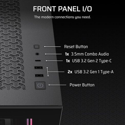 CORSAIR 3500X RS-R ARGB Mid-Tower PC Case – 3X Pre-Installed RS120-R ARGB Fans, GPU Anti-Sag Arm, Fits up to 10x 120mm Fans, Reverse Connection Motherboard Compatible – Black in Saudi Arabia