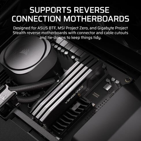 هيكل CORSAIR Frame 5000D RS ARGB Modular High Airflow Mid-Tower PC Case – 4X مراوح RS ARGB المثبتة مسبقًا، نظام تركيب المروحة InfiniRail™، ASUS BTF، MSI Project Zero، Gigabyte Project Stealth – أسود in Saudi Arabia