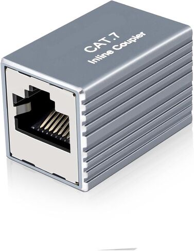محول مقرنة إيثرنت RJ45 بسرعة 10 جيجابت في الثانية، سبائك الألومنيوم أنثى إلى أنثى Cat5E Cat6 Cat7 (10 قطع، فضي) in Kuwait