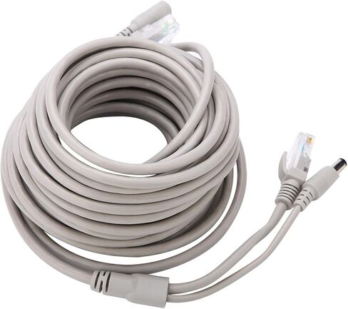 Brrnoo RJ45+DC Ethernet CCTV Cable Cat 5 Power Extension for IP Cameras NVR System (15M) in Kuwait