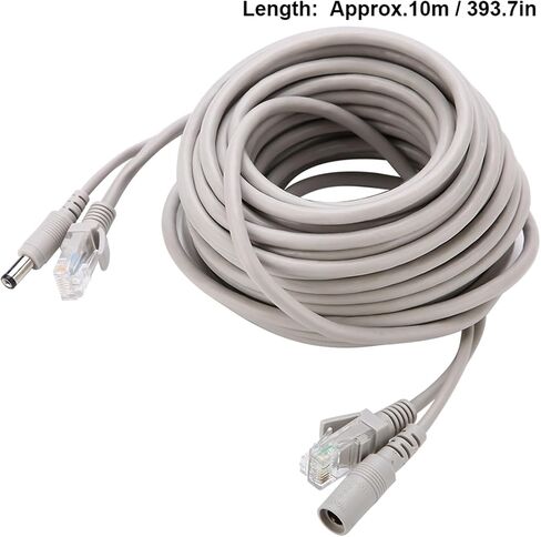 Brrnoo RJ45+DC Ethernet CCTV Cable Cat 5 Power Extension for IP Cameras NVR System (15M) in Kuwait