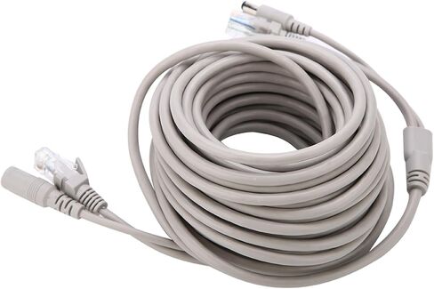 Brrnoo RJ45+DC Ethernet CCTV Cable Cat 5 Power Extension for IP Cameras NVR System (15M) in Kuwait