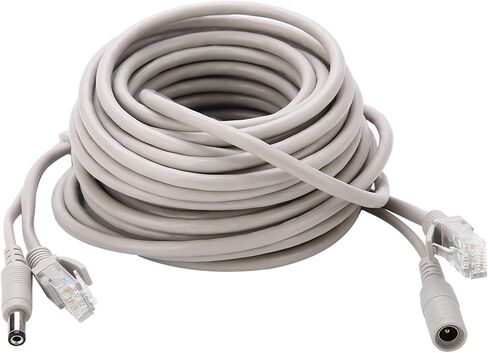 Brrnoo RJ45+DC Ethernet CCTV Cable Cat 5 Power Extension for IP Cameras NVR System (15M) in Kuwait