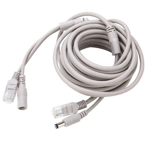 Brrnoo RJ45+DC Ethernet CCTV Cable Cat 5 وصلة الطاقة لكاميرات IP نظام NVR (15M) in Kuwait