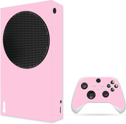 غلاف جلدي متوافق مع Xbox Series S، مجموعة كاملة من ملصقات الفينيل الواقية لوحدة التحكم في الألعاب ووحدة التحكم (وردي) in Kuwait