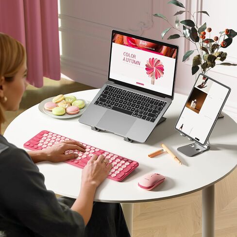 seenda Bluetooth Keyboard and Mouse Combo, COE202 2.4G USB + Dual Bluetooth, Round Cute Keycaps, Full Size Wireless Keyboard Mouse Compatible for PC/Computer/Laptop/Mac/MacBook Pro/Air/iPad, Black in Saudi Arabia