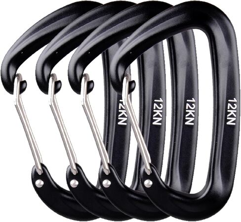 JEELAD Climbing Carabiner Clip 12KN Aluminium Wiregate Heavy Duty Lightweight Locking Carabiner Clips for Camping Hiking Outdoor in Saudi Arabia