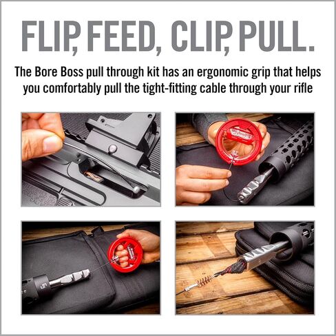 Real Avid Bore Boss Gun Cleaning System - Rapid Pull Through Barrel & Bore Cleaning Cable with Integrated Brush & Mop - Choose Style Below in Saudi Arabia