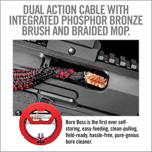 Real Avid Bore Boss Gun Cleaning System - Rapid Pull Through Barrel & Bore Cleaning Cable with Integrated Brush & Mop - Choose Style Below in Saudi Arabia
