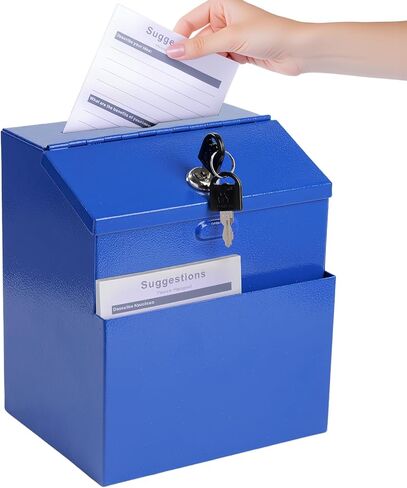 Suggestion Box with Slot and Lock Wall Mounted Key Drop Box Ballot Box with Slot Donation Box with Lock Steel in Kuwait