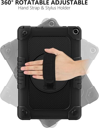 Mignova for Walmart Onn 10.1 2022 Model Gen 3 10.1 بوصة / لـ Walmart Onn 10.1 الجيل الثالث 100071485 حافظة مقاومة للصدمات للأطفال، حافظة مدرعة صديقة للأطفال 360 درجة، غطاء واقٍ لحزام الكتف (أسود + أسود) in Saudi Arabia