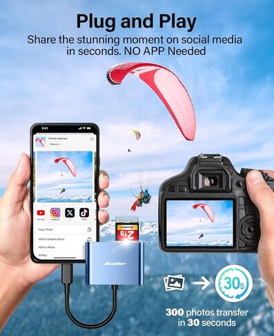 Hicober USB C إلى SD، قارئ بطاقة ذاكرة Micro SD، محول قارئ بطاقات من النوع C إلى SD سعة 2 تيرابايت لكاميرا MacBook Android Windows Linux وأجهزة أخرى من النوع C - رمادي فضائي in Kuwait