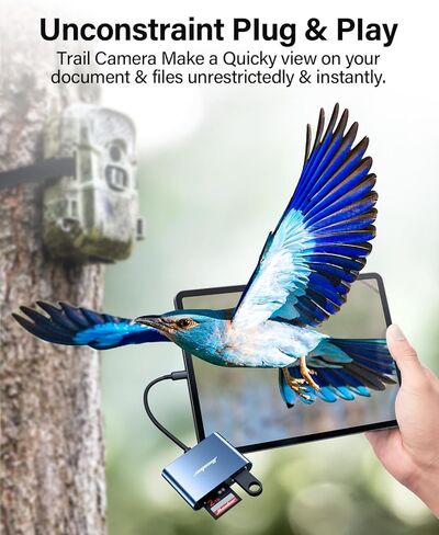 Hicober USB C إلى SD، قارئ بطاقة ذاكرة Micro SD، محول قارئ بطاقات من النوع C إلى SD سعة 2 تيرابايت لكاميرا MacBook Android Windows Linux وأجهزة أخرى من النوع C - رمادي فضائي in Kuwait