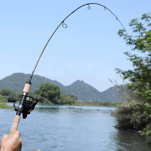 Sougayilang Fishing Rods Graphite Lightweight Ultra Light Trout Rods 2 Pieces Cork Handle Crappie Spinning Fishing Rod in Saudi Arabia