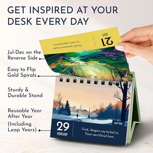 Motivational Calendar - Daily Flip Calendar with Inspirational Quotes - Inspirational Desk Decor for Women, Office Decor for Women Desk, Inspirational Gifts for Women, Desk Accessories for Women in Kuwait
