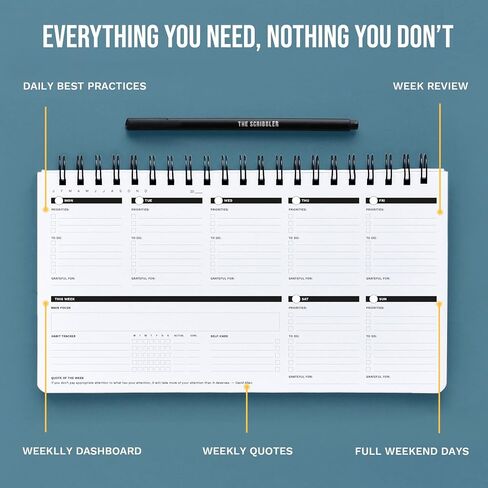 Weekly Planner 2023-2024 (Undated) | Daily Weekly Monthly Planner PRODUCTIVE WEEKS | Academic planner | Organizers for office work, college | Week at a glance planners | For men and women in Saudi Arabia