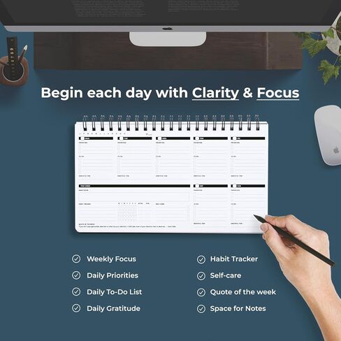 Weekly Planner 2023-2024 (Undated) | Daily Weekly Monthly Planner PRODUCTIVE WEEKS | Academic planner | Organizers for office work, college | Week at a glance planners | For men and women in Saudi Arabia