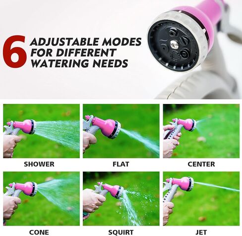 50FT Retractable Garden Hose Reel, Lightweight & Portable Hose Reel with 6 Patterns Spray Nozzle, Suitable for US Standard Hose Connection in Saudi Arabia