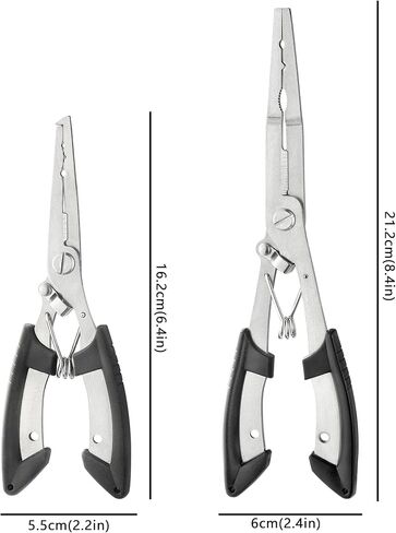 2PCS Stainless Steel Fishing Pliers with Lanyard, HIA Needle Nose Pliers Fishing Hook Remover, Great for Saltwater and Freshwater in Saudi Arabia