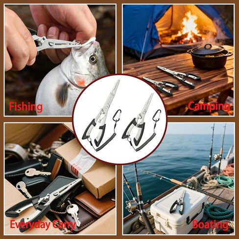 2PCS Stainless Steel Fishing Pliers with Lanyard, HIA Needle Nose Pliers Fishing Hook Remover, Great for Saltwater and Freshwater in Saudi Arabia