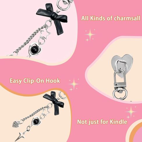 مجموعة سحر لطيفة لجهاز Kindle، بما في ذلك قابس الغبار من النوع C/USB C، وحامل قبضة النجمة، وسلاسل مفاتيح لامعة مع خطاف، وحليات متوافقة مع Kindle/القارئ الإلكتروني/الهاتف in Kuwait