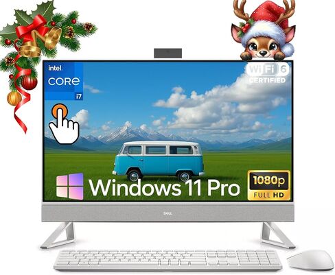 Dell 27 All-in-One Desktop Computer PC - 64GB RAM, 2TB SSD, 27" FHD IPS Touchscreen, Intel 7-150U CPU (up to 5.4GHz), GeForce MX570A, Wireless KB & Mouse, Wi-Fi 6E, Bluetooth, Win 11 Pro in Saudi Arabia