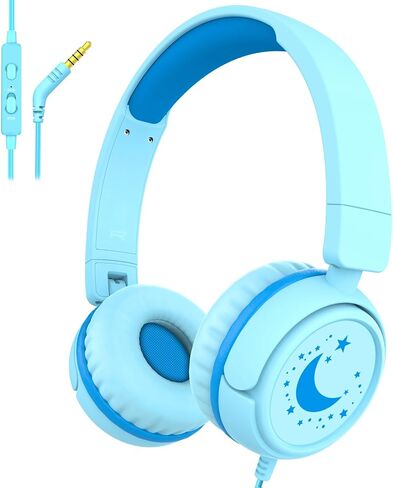 K6 Kids Headphones for School, 85/94dB Volume Limit Wired Headphones for Kids,3.5mm Jack Foldable Stereo Sound Toddler Headset with Mic, Head Phones for Smartphones/iPad/Tablet/Plane/Travel (Pink) in Saudi Arabia