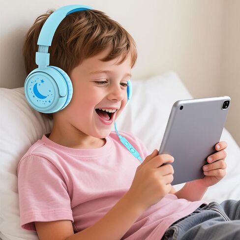 K6 Kids Headphones for School, 85/94dB Volume Limit Wired Headphones for Kids,3.5mm Jack Foldable Stereo Sound Toddler Headset with Mic, Head Phones for Smartphones/iPad/Tablet/Plane/Travel (Pink) in Saudi Arabia
