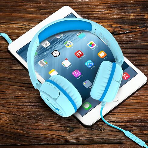 K6 Kids Headphones for School, 85/94dB Volume Limit Wired Headphones for Kids,3.5mm Jack Foldable Stereo Sound Toddler Headset with Mic, Head Phones for Smartphones/iPad/Tablet/Plane/Travel (Pink) in Saudi Arabia