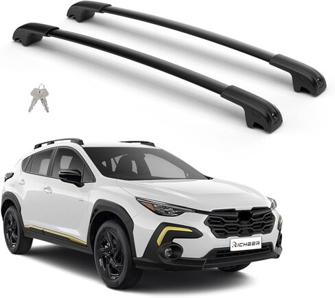 قضبان متقاطعة لرف السقف من Richeer متوافقة مع 2018-2023 Crosstrek / 2017-2023 Impreza مع قضبان جانبية، شريط متقاطع من الألومنيوم لرفوف البضائع على السطح، زورق الأمتعة، حقيبة سقف دراجة الكاياك in Kuwait