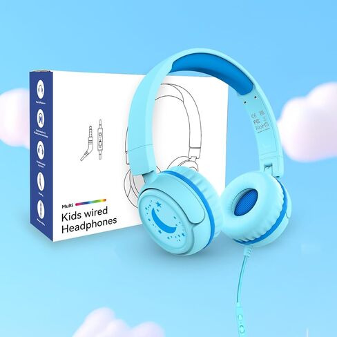 K6 Kids Headphones for School, 85/94dB Volume Limit Wired Headphones for Kids,3.5mm Jack Foldable Stereo Sound Toddler Headset with Mic, Head Phones for Smartphones/iPad/Tablet/Plane/Travel (Pink) in Saudi Arabia