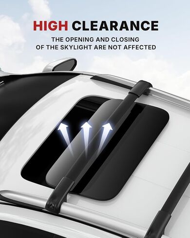 قضبان متقاطعة لرف السقف من Richeer متوافقة مع 2018-2023 Crosstrek / 2017-2023 Impreza مع قضبان جانبية، شريط متقاطع من الألومنيوم لرفوف البضائع على السطح، زورق الأمتعة، حقيبة سقف دراجة الكاياك in Kuwait