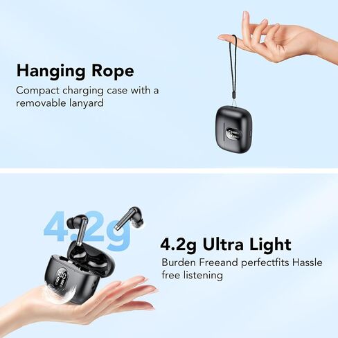 QXQ 2025 New Wireless Earbuds, Bluetooth 5.4 Headphones HiFi Stereo with 4 ENC Mic, 40H Mini Ear Buds in-Ear Noise Cancelling Earbuds, Ultra Light Sport Earphones for TV Smart Phone Laptop Computer in Saudi Arabia
