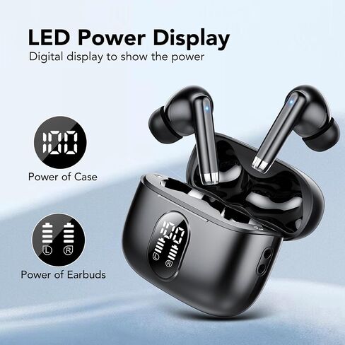QXQ 2025 New Wireless Earbuds, Bluetooth 5.4 Headphones HiFi Stereo with 4 ENC Mic, 40H Mini Ear Buds in-Ear Noise Cancelling Earbuds, Ultra Light Sport Earphones for TV Smart Phone Laptop Computer in Saudi Arabia