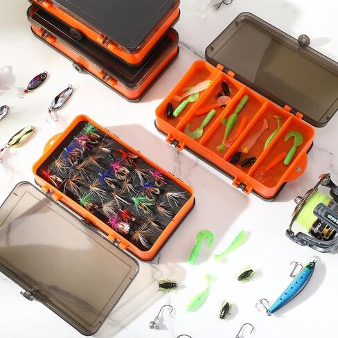 Soulchen 4 Pack Fly Fishing Boxes Fishing Lure Boxes Double Sided Waterproof Tackle Containers Plastic Bait Storage Lure Containers Portable Pocket Storage 7.09 x 3.94 x 1.85 Inch in Saudi Arabia