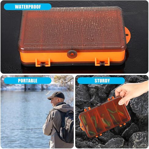 Soulchen 4 Pack Fly Fishing Boxes Fishing Lure Boxes Double Sided Waterproof Tackle Containers Plastic Bait Storage Lure Containers Portable Pocket Storage 7.09 x 3.94 x 1.85 Inch in Saudi Arabia