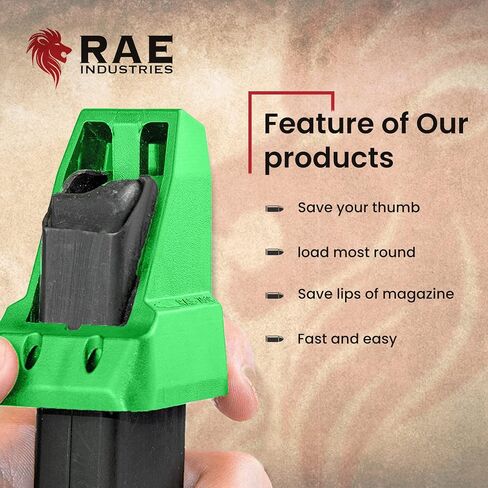 RAEIND Universal Magazine Speedloaders for Double Stack Magazines with Different Calibers Including 32 auto, 9mm, 22TCM.357 SIG.380 ACP, .40 S&W speedloader, USA Made in Saudi Arabia
