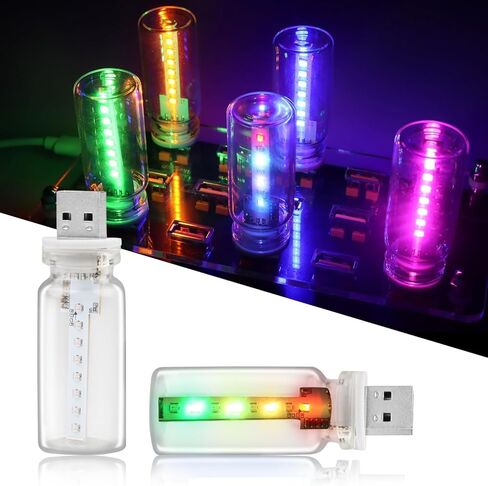Car USB Light Bulbs, Retro Glass Bottle LED Night Lamp with Touch Dimmable Control, 13 Modes & 7 Colors, Portable Interior Car Lights for Vehicle, Bedroom, Camping, Party Decor,2PCS in Kuwait