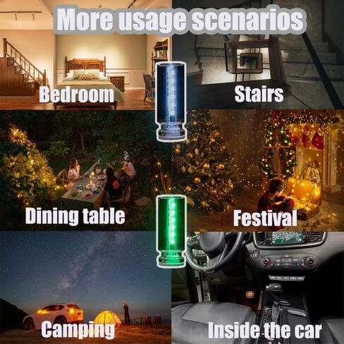 Car USB Light Bulbs, Retro Glass Bottle LED Night Lamp with Touch Dimmable Control, 13 Modes & 7 Colors, Portable Interior Car Lights for Vehicle, Bedroom, Camping, Party Decor,2PCS in Kuwait