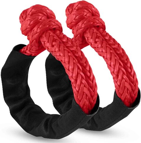BNEEN Soft Shackle Recovery، 58,000 رطل من قوة كسر القيد الناعم 1/2 × 24 بوصة مع أكمام إضافية للإبحار بسيارات الدفع الرباعي على الطرق الوعرة وسحب ATV (عبوتان من القيد البرتقالي الناعم) in Kuwait